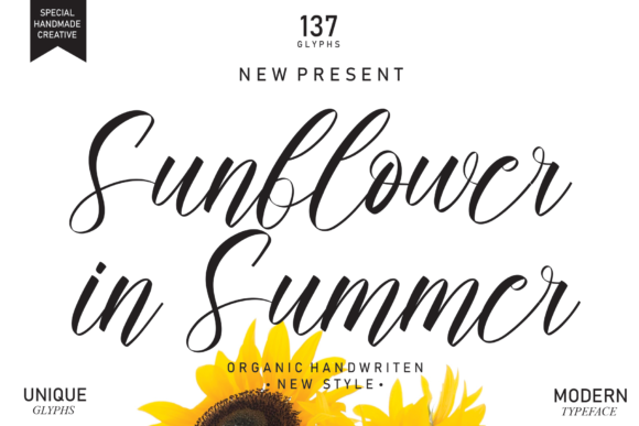 Sunflower in Summer Font for Branding